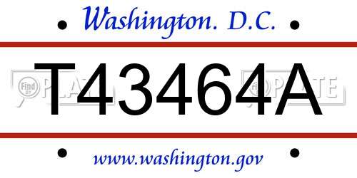 T43464A District Of Columbia License Plate