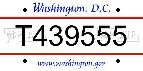 T439555 District Of Columbia License Plate