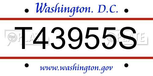 T43955S District Of Columbia License Plate