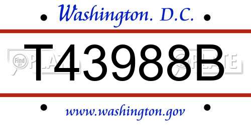 T43988B District Of Columbia License Plate