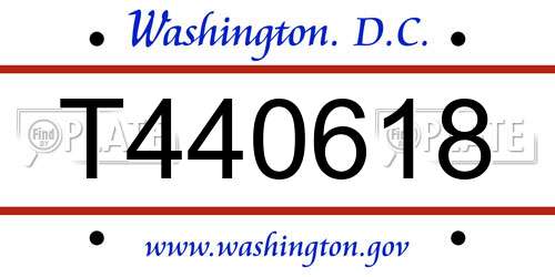 T440618 District Of Columbia License Plate