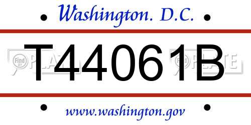 T44061B District Of Columbia License Plate