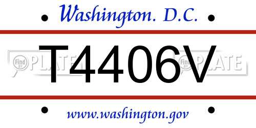 T4406V District Of Columbia License Plate