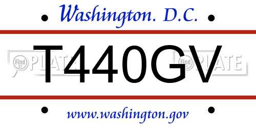 T440GV District Of Columbia License Plate