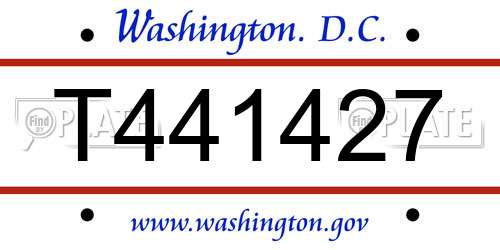 T441427 District Of Columbia License Plate