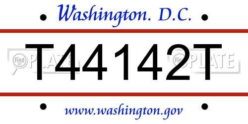 T44142T District Of Columbia License Plate