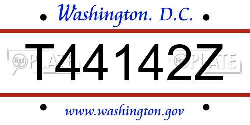 T44142Z District Of Columbia License Plate