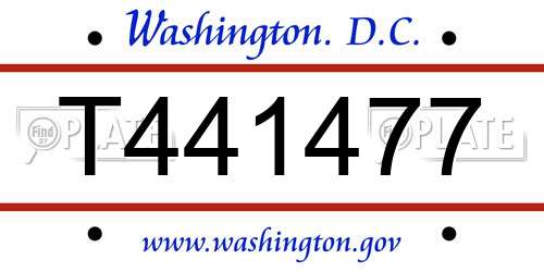 T441477 District Of Columbia License Plate