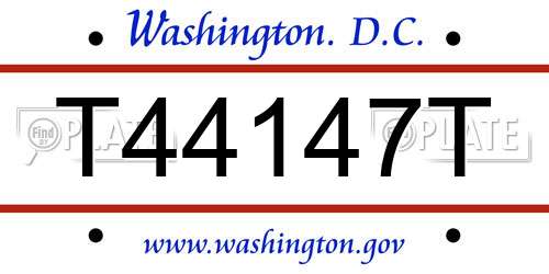 T44147T District Of Columbia License Plate