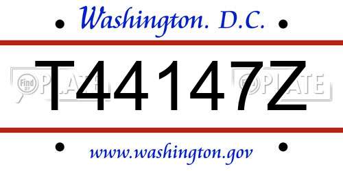 T44147Z District Of Columbia License Plate