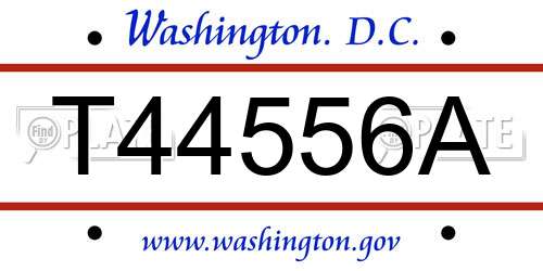 T44556A District Of Columbia License Plate