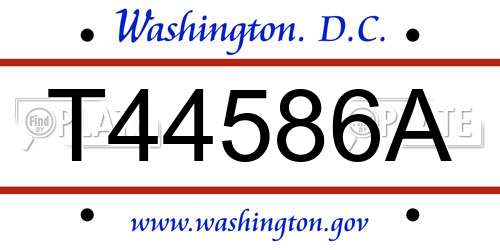 T44586A District Of Columbia License Plate