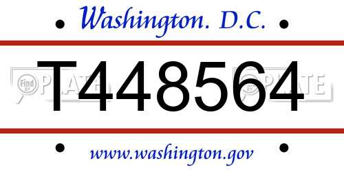 T448564 District Of Columbia License Plate
