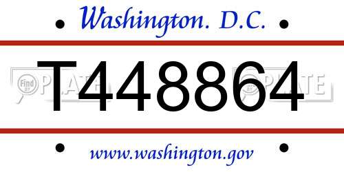 T448864 District Of Columbia License Plate