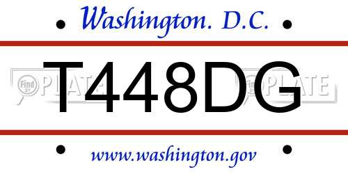 T448DG District Of Columbia License Plate