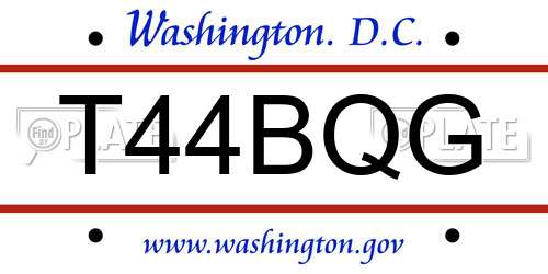 T44BQG District Of Columbia License Plate