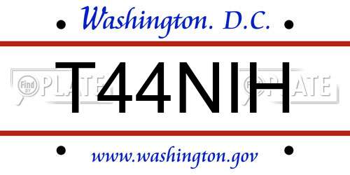 T44NIH District Of Columbia License Plate