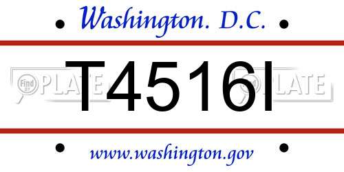 T4516I District Of Columbia License Plate