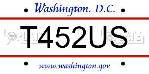 T452US District Of Columbia License Plate