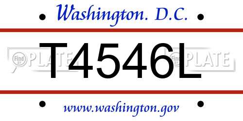 T4546L District Of Columbia License Plate