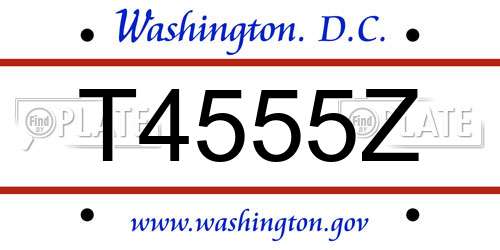 T4555Z District Of Columbia License Plate