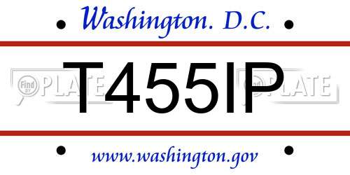 T455IP District Of Columbia License Plate