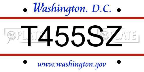 T455SZ District Of Columbia License Plate