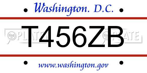T456ZB District Of Columbia License Plate