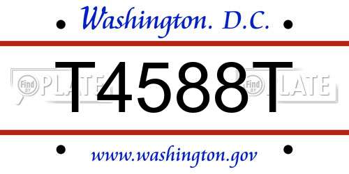 T4588T District Of Columbia License Plate