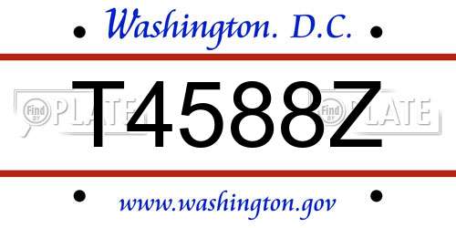 T4588Z District Of Columbia License Plate