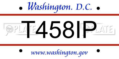 T458IP District Of Columbia License Plate