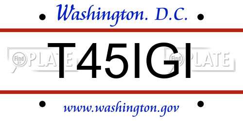T45IGI District Of Columbia License Plate
