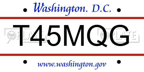 T45MQG District Of Columbia License Plate