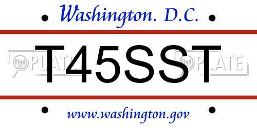 T45SST District Of Columbia License Plate