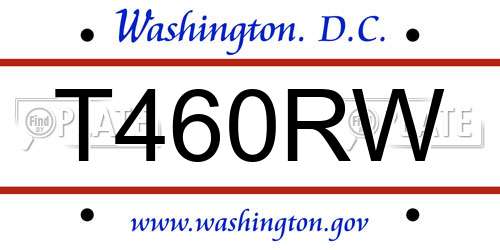 T460RW District Of Columbia License Plate