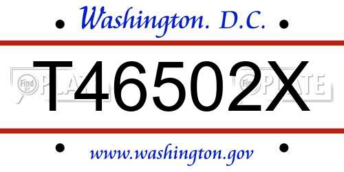 T46502X District Of Columbia License Plate