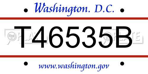 T46535B District Of Columbia License Plate