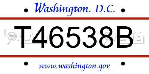 T46538B District Of Columbia License Plate