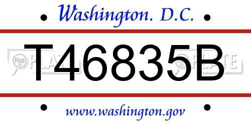 T46835B District Of Columbia License Plate