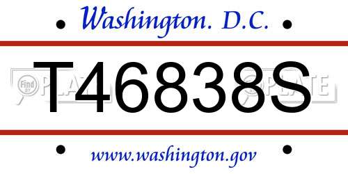 T46838S District Of Columbia License Plate