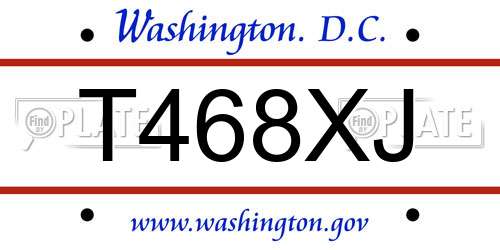 T468XJ District Of Columbia License Plate