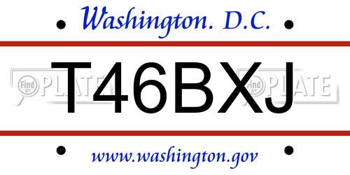 T46BXJ District Of Columbia License Plate