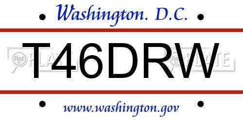 T46DRW District Of Columbia License Plate