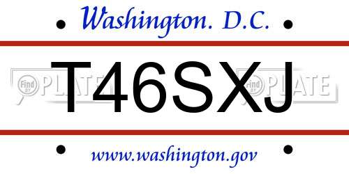 T46SXJ District Of Columbia License Plate