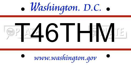 T46THM District Of Columbia License Plate