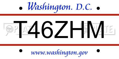T46ZHM District Of Columbia License Plate