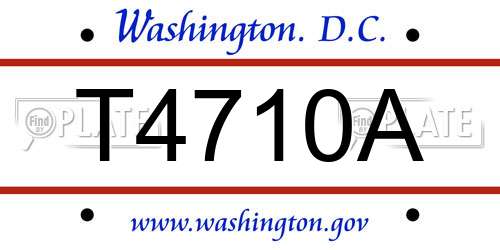 T4710A District Of Columbia License Plate