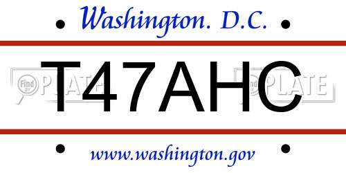 T47AHC District Of Columbia License Plate