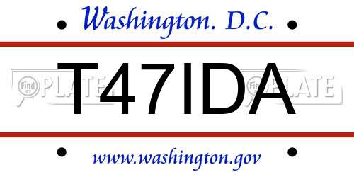T47IDA District Of Columbia License Plate