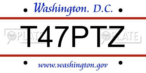 T47PTZ District Of Columbia License Plate